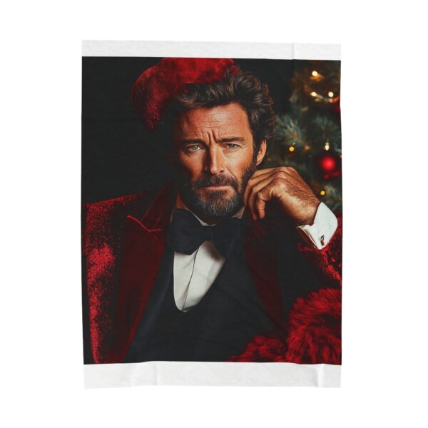 Velveteen Plush Blanket - Hugh Jackman Christmas Design, Warm and Cozy, Bold Colors, Great Gift Idea. Holiday Home Decor, Winter - Image 9