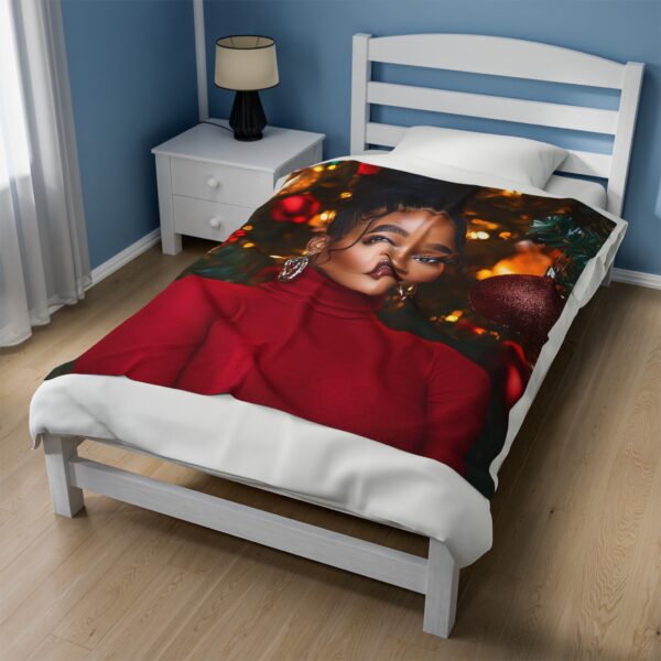 KeKe Palmer Christmas Velveteen Plush Blanket, African American Holiday Throw, Soft Cozy Xmas Decor, Soft Touch Gift, Original Design - Image 7