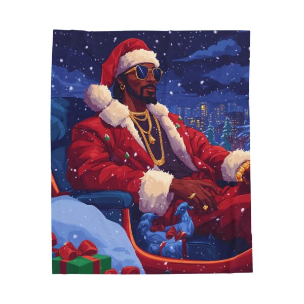 Snoop Dogg Christmas Velveteen Plush Blanket, African American Holiday Throw, Soft Cozy Xmas Decor, Soft Touch Gift, Original Design - Image 5