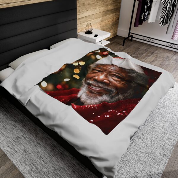 Morgan Freeman Christmas Velveteen Plush Blanket, African American Holiday Throw, Soft Cozy Xmas Decor, Soft Touch Gift, Original Design - Image 8