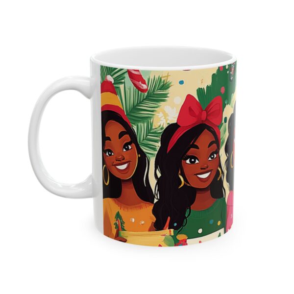 Ceramic Mug, African American Girlfriends Christmas Gift, Holiday Coffee Cup, Black Women Xmas Present, Festive Cocoa Mug, BFF Tea Cup - Image 3