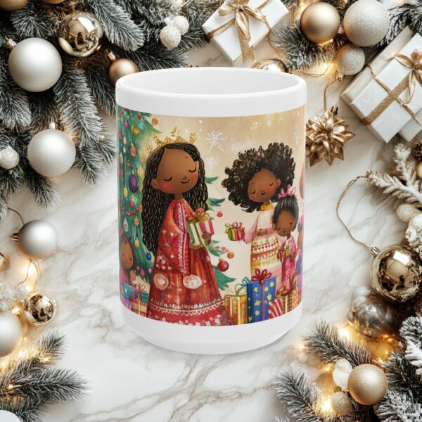 Ceramic Mug, (11oz, 15oz) African American Christmas Ceramic Mug, Fun and Festive, Gift Idea, Original Design, Fun for All Ages, Colorful - Image 5