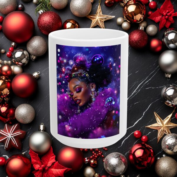 African American Christmas Ceramic Mug, (11oz, 15oz) Bold Design, Colorful and Festive, Santa Baby Design, Fun Gift Idea, Sexy Design - Image 5