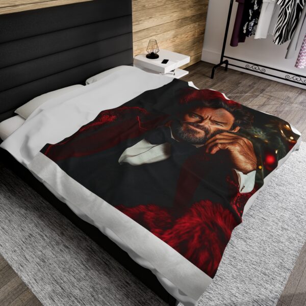 Velveteen Plush Blanket - Hugh Jackman Christmas Design, Warm and Cozy, Bold Colors, Great Gift Idea. Holiday Home Decor, Winter - Image 12