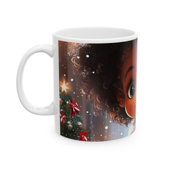 African American Christmas Ceramic Mug, (11oz, 15oz), Beautiful African American Girl, Children's Gift Idea, Teacher's Gift, Cute Gift Idea - Image 3