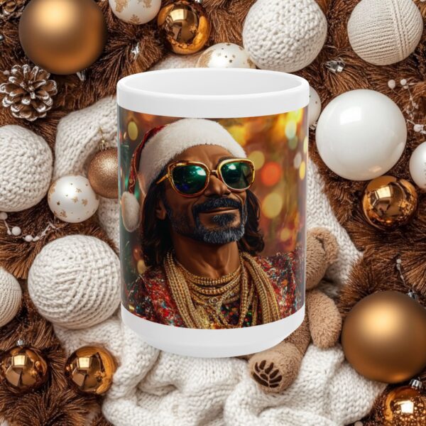 Christmas Snoop Dogg Ceramic Mug 11 oz and 15 oz, Festive and Fun Design, Bold Colors, Coffee Cup, Tea Mug, African American, Novelty - Image 5