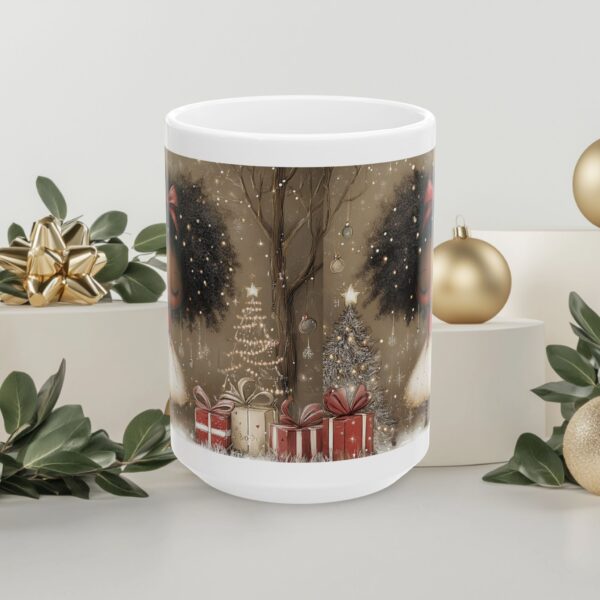 Christmas Mug, African American Festive Holiday Winter Design, 11oz, 15oz Ceramic Cup, Gift for Black Girl, Xmas Tea Coffee Mugs, Cute Cocoa - Image 5