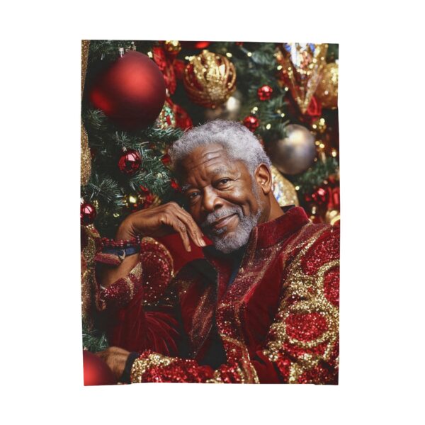 Morgan Freeman Christmas Velveteen Plush Blanket, African American Holiday Throw, Soft Cozy Xmas Decor, Soft Touch Gift, Original Design - Image 9