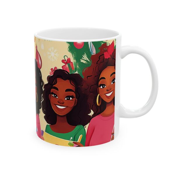 Ceramic Mug, African American Girlfriends Christmas Gift, Holiday Coffee Cup, Black Women Xmas Present, Festive Cocoa Mug, BFF Tea Cup - Image 4