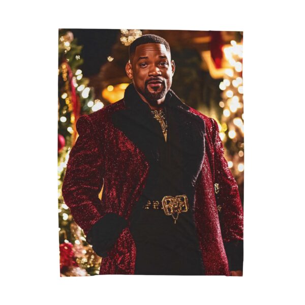 Will Smith Christmas Velveteen Plush Blanket, African American Holiday Throw, Soft Cozy Xmas Decor, Soft Touch Gift, Original Design - Image 9