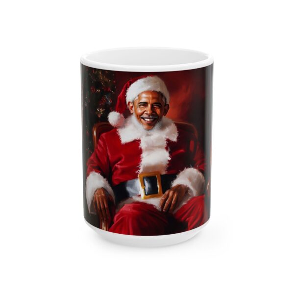 President Barak Obama Santa Claus Ceramic Mug, (11oz, 15oz) Vibrant Colors, Fun and Festive - Image 5