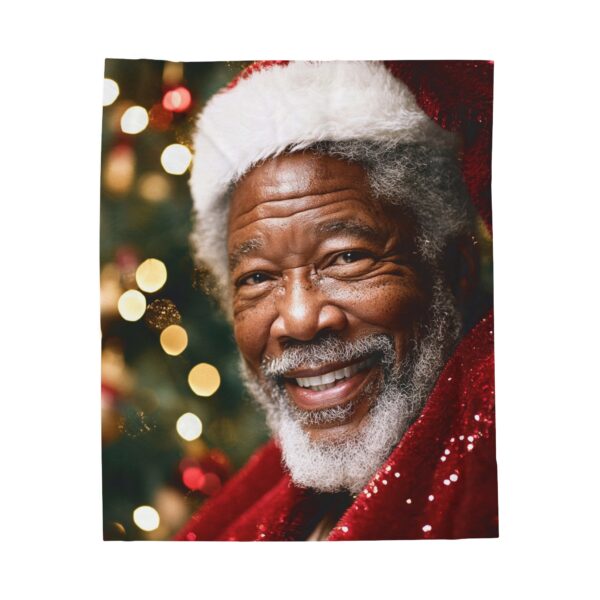 Morgan Freeman Christmas Velveteen Plush Blanket, African American Holiday Throw, Soft Cozy Xmas Decor, Soft Touch Gift, Original Design - Image 5