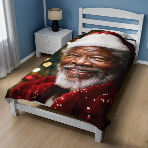 Morgan Freeman Christmas Velveteen Plush Blanket, African American Holiday Throw, Soft Cozy Xmas Decor, Soft Touch Gift, Original Design - Image 11