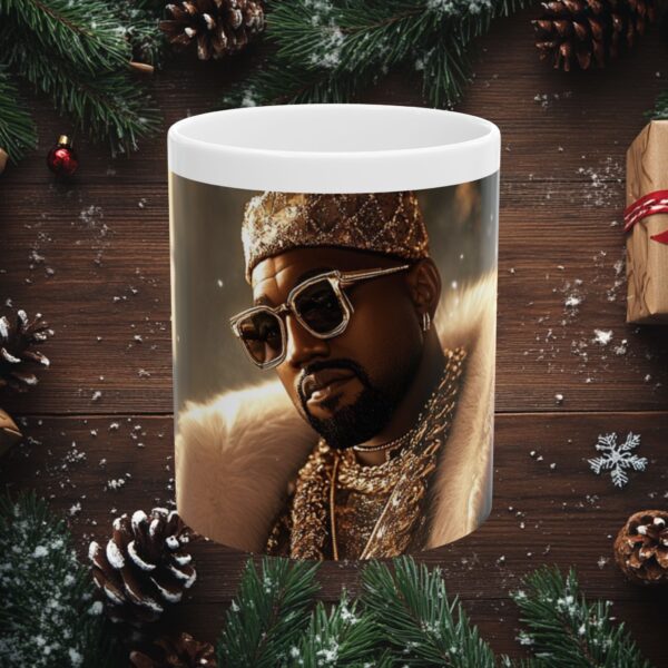 Kanye - African American Celebrity Christmas Ceramic Mug, Fun and Festive, Office Party Gift, Fun for All Ages, Personalized Holiday