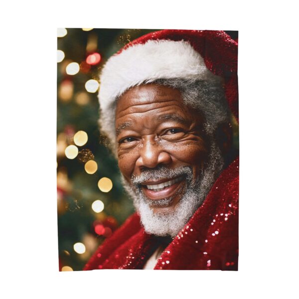 Morgan Freeman Christmas Velveteen Plush Blanket, African American Holiday Throw, Soft Cozy Xmas Decor, Soft Touch Gift, Original Design - Image 9