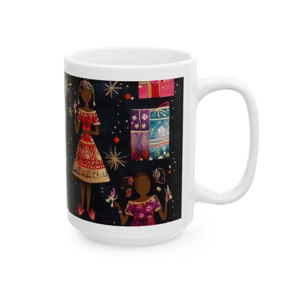 Ceramic Mug, (11oz, 15oz) African American Christmas Mug, Fun and Festive Gift Idea, African Women Design, For All Ages, Holiday, Coffee Mug - Image 8