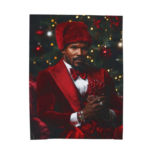 Jamie Foxx Christmas Velveteen Plush Blanket, African American Holiday Throw, Soft Cozy Xmas Decor, Soft Touch Gift, Original Design - Image 9