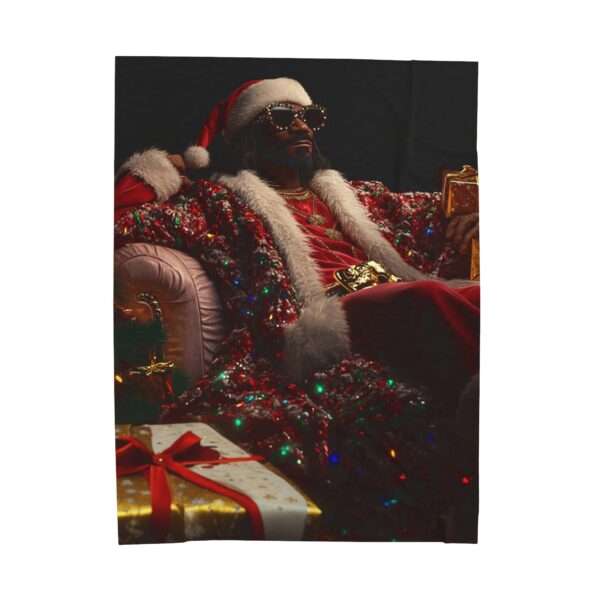 Snoop Dogg Christmas Velveteen Plush Blanket, African American Holiday Throw, Soft Cozy Xmas Decor, Soft Touch Gift, Original Design - Image 9