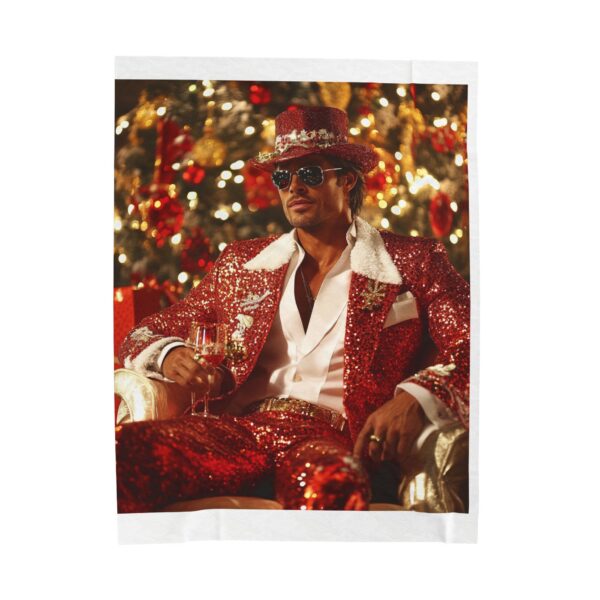 Velveteen Plush Blanket - Brad Pitt Christmas Design, Warm and Cozy, Bold Colors, Great Gift Idea. Holiday Home Decor, Winter - Image 9