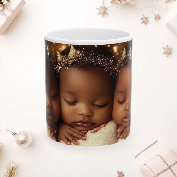 Ceramic Mug, (11oz, 15oz) African American Christmas Mug, Brown Baby Gift Idea, Original Design, For All Ages, Holiday, Coffee Mug