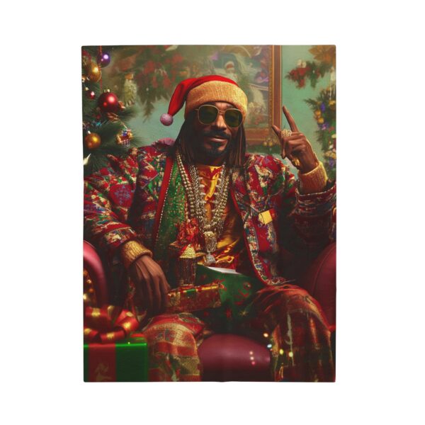 Snoop Dogg Christmas Velveteen Plush Blanket, African American Holiday Throw, Soft Cozy Xmas Decor, Soft Touch Gift, Original Design