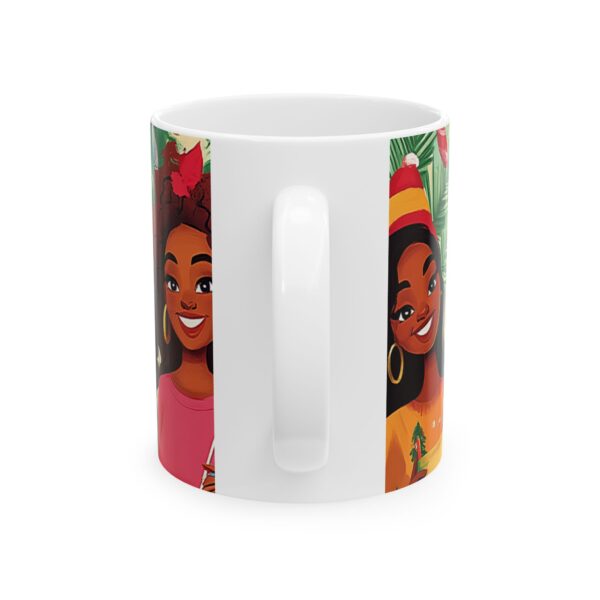 Ceramic Mug, African American Girlfriends Christmas Gift, Holiday Coffee Cup, Black Women Xmas Present, Festive Cocoa Mug, BFF Tea Cup - Image 2