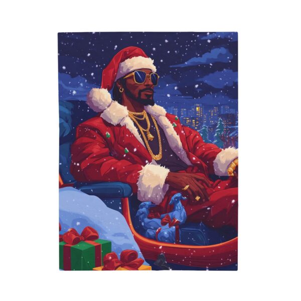 Snoop Dogg Christmas Velveteen Plush Blanket, African American Holiday Throw, Soft Cozy Xmas Decor, Soft Touch Gift, Original Design