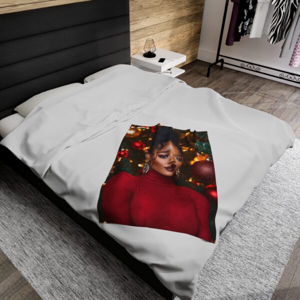 KeKe Palmer Christmas Velveteen Plush Blanket, African American Holiday Throw, Soft Cozy Xmas Decor, Soft Touch Gift, Original Design - Image 4