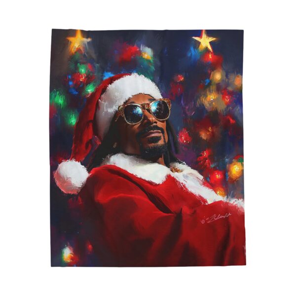 Snoop Dogg Christmas Velveteen Plush Blanket, African American Holiday Throw, Soft Cozy Xmas Decor, Soft Touch Gift, Original Design - Image 5