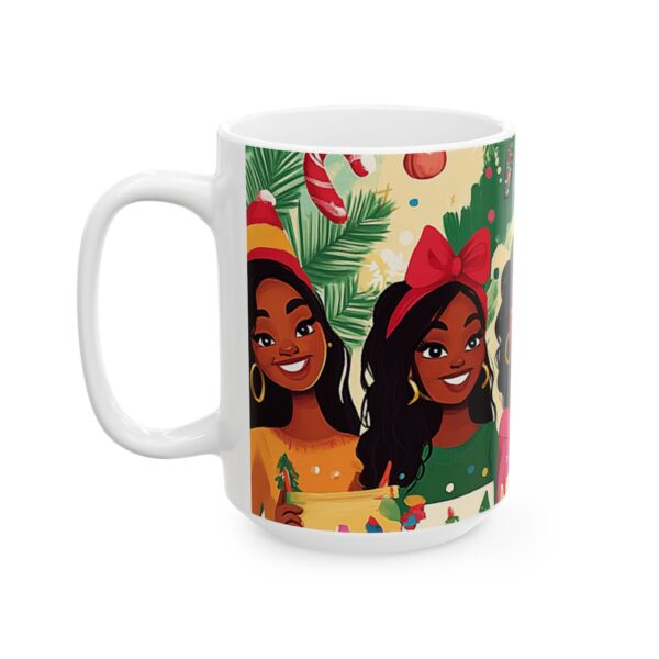 Ceramic Mug, African American Girlfriends Christmas Gift, Holiday Coffee Cup, Black Women Xmas Present, Festive Cocoa Mug, BFF Tea Cup - Image 7