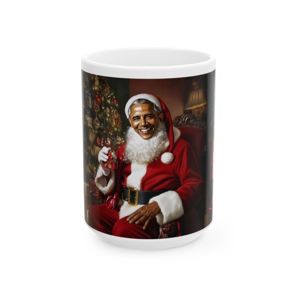 President Barak Obama Santa Claus Ceramic Mug, (11oz, 15oz) Vibrant Colors, Fun and Festive - Image 5