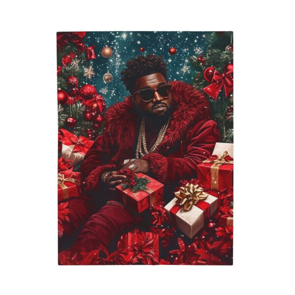 Kanye Christmas Velveteen Plush Blanket, African American Holiday Throw, Soft Cozy Xmas Decor, Soft Touch Gift, Original Design