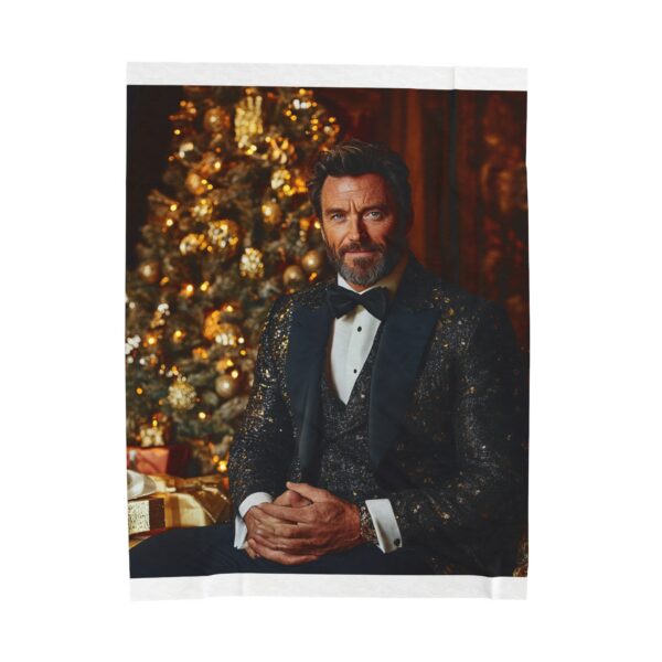 Velveteen Plush Blanket - Hugh Jackman Christmas Design, Warm and Cozy, Bold Colors, Great Gift Idea. Holiday Home Decor, Winter - Image 9