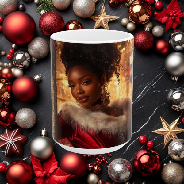 African American Christmas Ceramic Mug, (11oz, 15oz) Bold Design, Colorful and Festive, Santa Baby Design, Fun Gift Idea, Sexy Design - Image 5