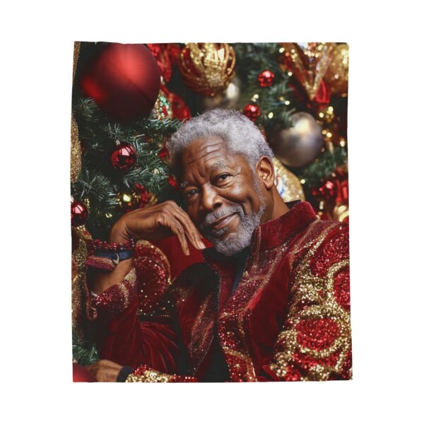 Morgan Freeman Christmas Velveteen Plush Blanket, African American Holiday Throw, Soft Cozy Xmas Decor, Soft Touch Gift, Original Design - Image 5