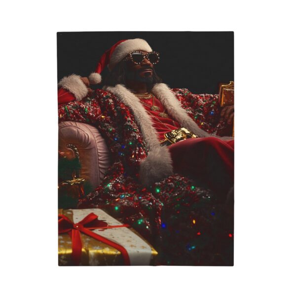 Snoop Dogg Christmas Velveteen Plush Blanket, African American Holiday Throw, Soft Cozy Xmas Decor, Soft Touch Gift, Original Design