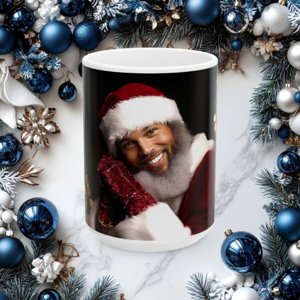 Stephen Curry as Santa Ceramic Mug (11oz, 15oz) African American Celebrity Christmas, NBA, Original Design For All Ages, Hip Hop, Meme - Image 5