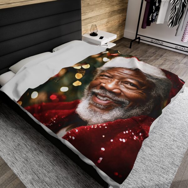 Morgan Freeman Christmas Velveteen Plush Blanket, African American Holiday Throw, Soft Cozy Xmas Decor, Soft Touch Gift, Original Design - Image 12