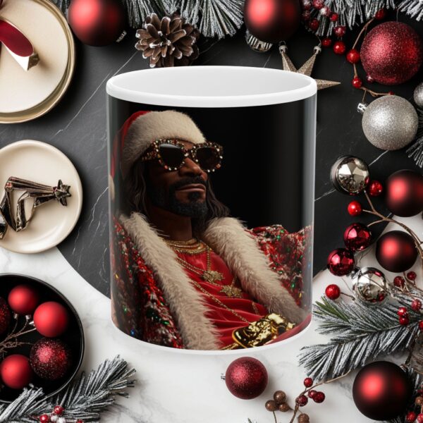 Snoop Dogg Christmas Ceramic Mug, (11oz, 15oz) Fun Novelty Design great gift idea for artist lover, Merry Christmas with a fun design