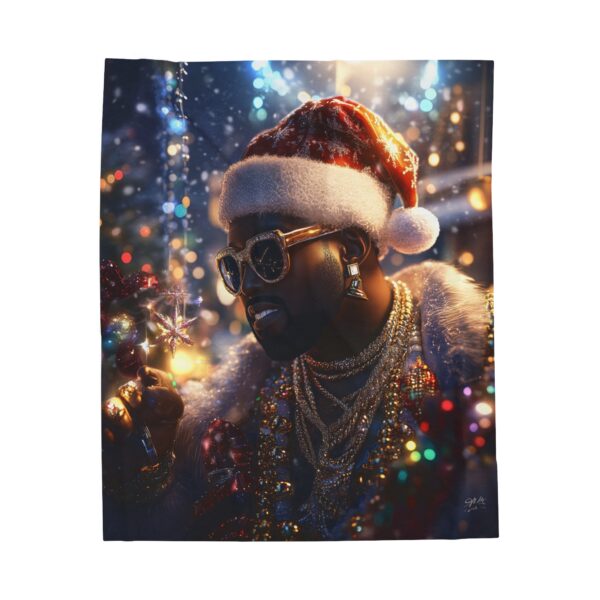 Kanye Christmas Velveteen Plush Blanket, African American Holiday Throw, Soft Cozy Xmas Decor, Soft Touch Gift, Original Design - Image 5