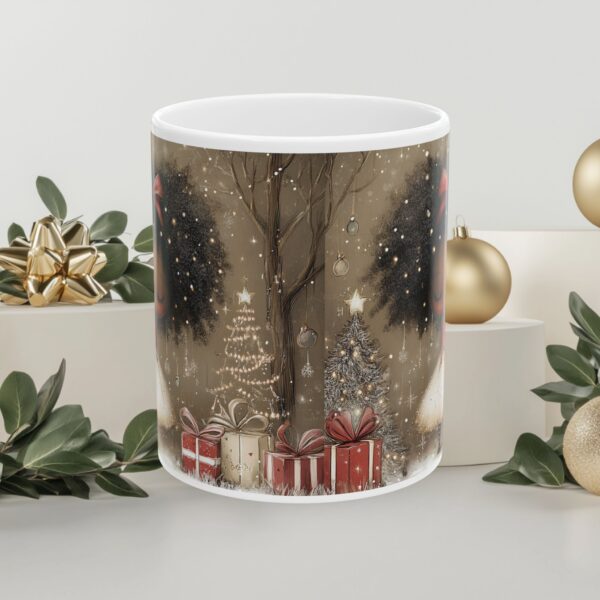 Christmas Mug, African American Festive Holiday Winter Design, 11oz, 15oz Ceramic Cup, Gift for Black Girl, Xmas Tea Coffee Mugs, Cute Cocoa