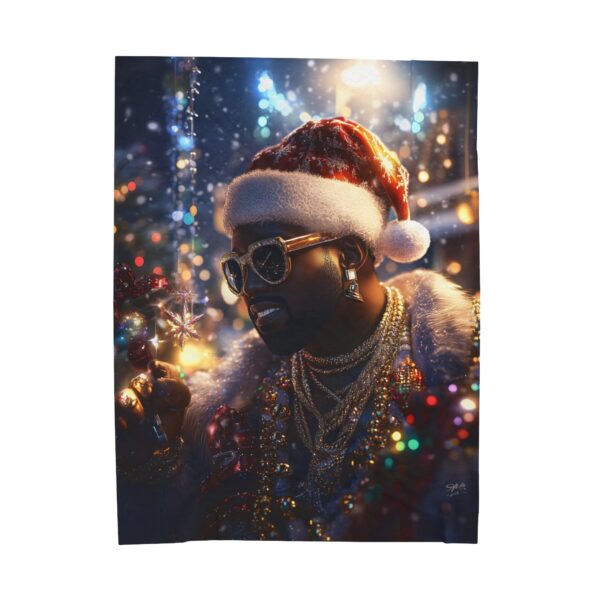 Kanye Christmas Velveteen Plush Blanket, African American Holiday Throw, Soft Cozy Xmas Decor, Soft Touch Gift, Original Design - Image 9