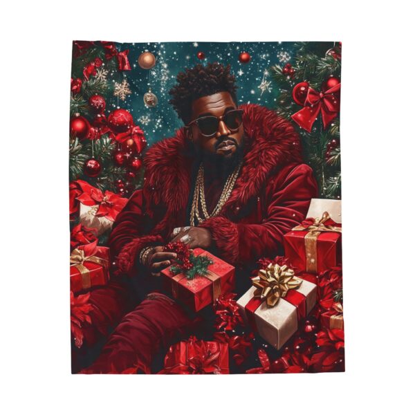 Kanye Christmas Velveteen Plush Blanket, African American Holiday Throw, Soft Cozy Xmas Decor, Soft Touch Gift, Original Design - Image 5