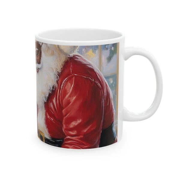 Ceramic Mug, (11oz, 15oz) African American Santa Claus Christmas Mug, Fun and Festive, Gift Idea, Original Design, Fun for All Ages Colorful - Image 4