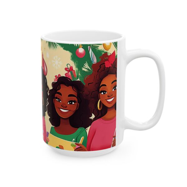 Ceramic Mug, African American Girlfriends Christmas Gift, Holiday Coffee Cup, Black Women Xmas Present, Festive Cocoa Mug, BFF Tea Cup - Image 8