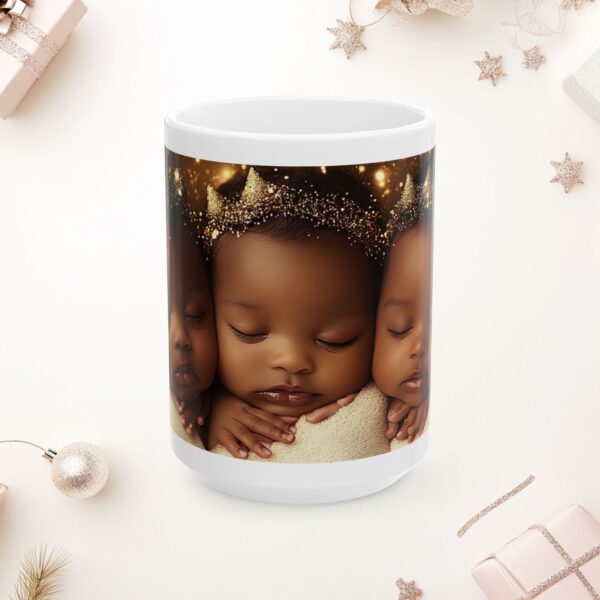 Ceramic Mug, (11oz, 15oz) African American Christmas Mug, Brown Baby Gift Idea, Original Design, For All Ages, Holiday, Coffee Mug - Image 5