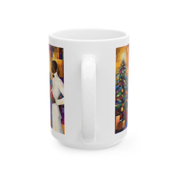 African American Christmas Mug, Black man, nostalgic, bold festive colors - Holidays Gift, Ceramic Cup, Beverage Holder, Hot Cocoa Mug, Xmas - Image 6