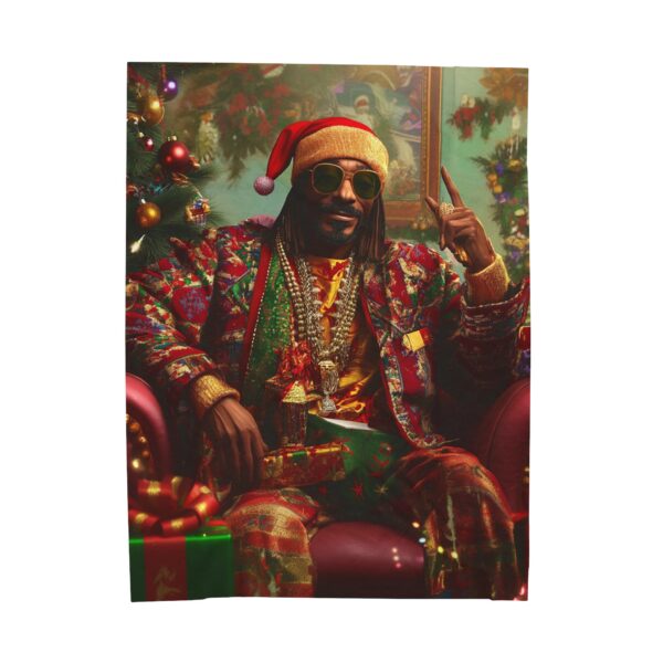 Snoop Dogg Christmas Velveteen Plush Blanket, African American Holiday Throw, Soft Cozy Xmas Decor, Soft Touch Gift, Original Design - Image 9