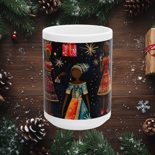 Ceramic Mug, (11oz, 15oz) African American Christmas Mug, Fun and Festive Gift Idea, African Women Design, For All Ages, Holiday, Coffee Mug - Image 5