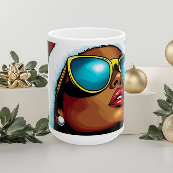 Ceramic Mug, (11oz, 15oz) African American Christmas Mug, Fun and Festive, Gift Idea, Original Design, Fun for All Ages, Holiday, Colorful - Image 5